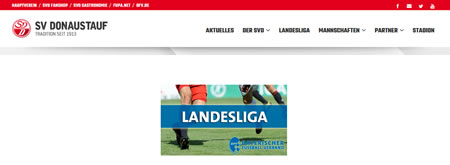 Screenshot der Webseite vom SV Donaustauf, aufgenommen am 04.12.2016