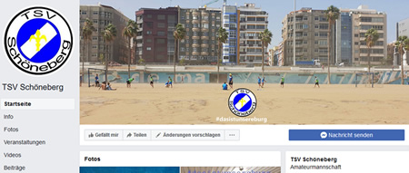 Screenshot der Facebook-Seite vom TSV Schöneberg, aufgenommen am 11.03.2020